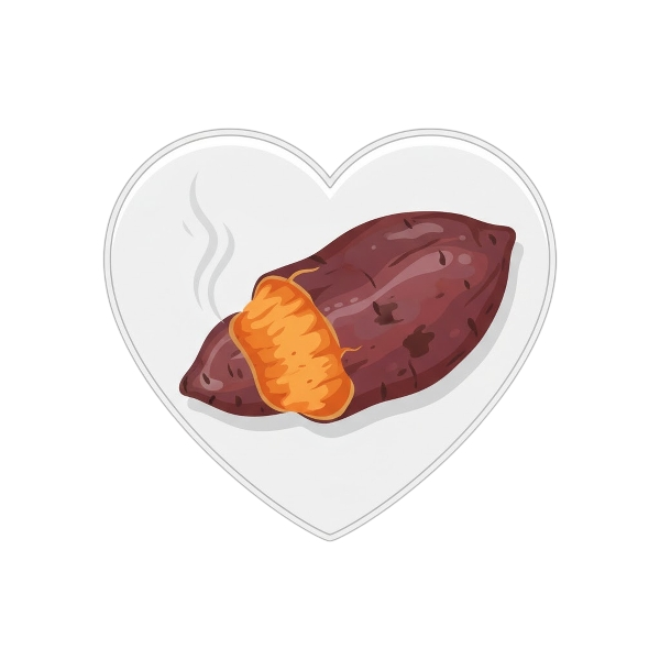 White heart and Roasted sweet potato