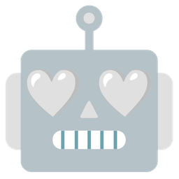 White heart and Robot