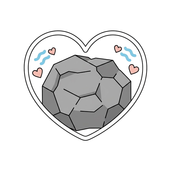 White heart and Rock