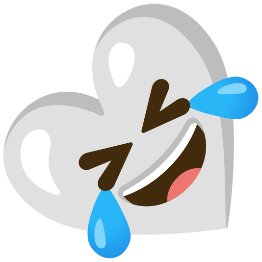 White heart and Rolling on the floor laughing