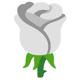 white heart and rose