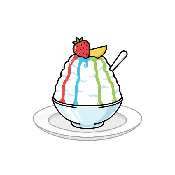 White heart and Shaved ice