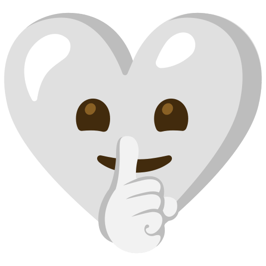 White heart and Shushing face