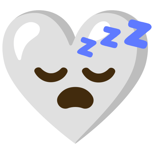 White heart and Sleeping face