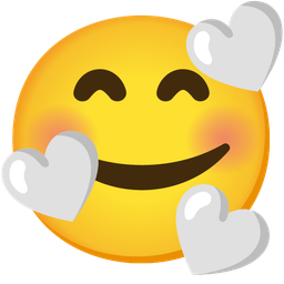 White heart and Smiling face with hearts