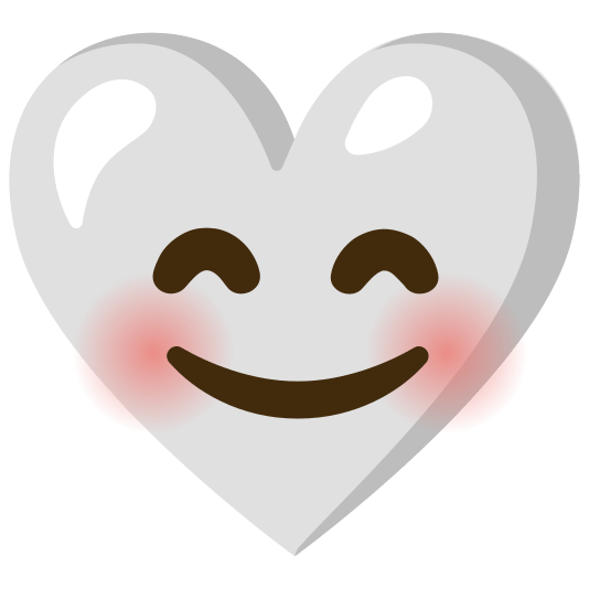 White heart and Smiling face with smiling eyes