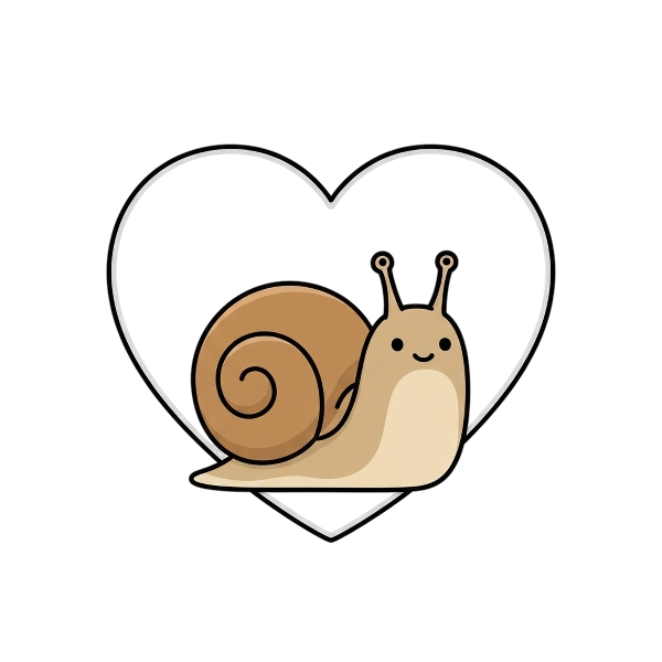 White heart and Snail