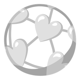 white heart and soccer ball