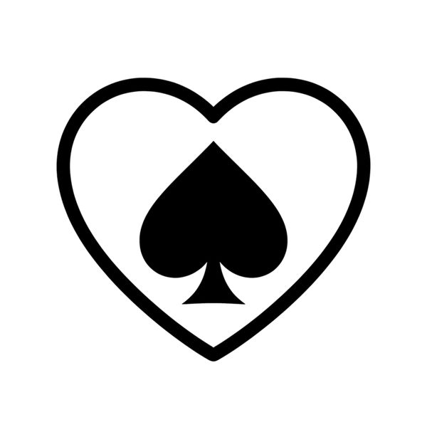 White heart and Spade suit