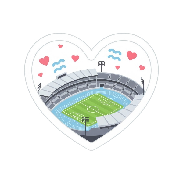 White heart and Stadium