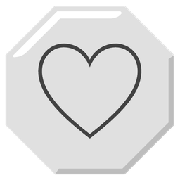 white heart and stop sign