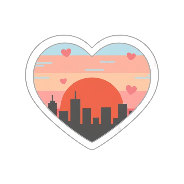 White heart and Sunset