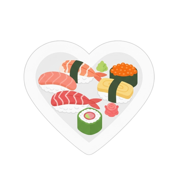 White heart and Sushi