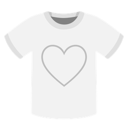 white heart and t-shirt