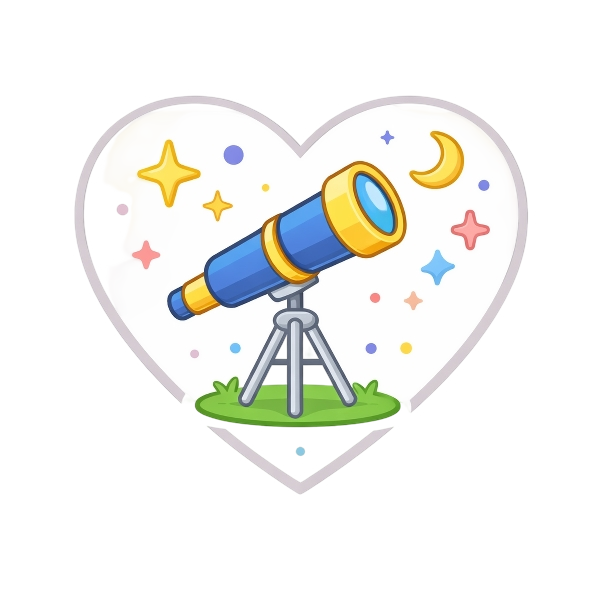 White heart and Telescope