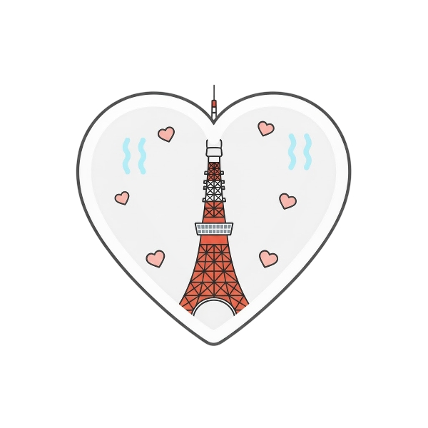 White heart and Tokyo tower