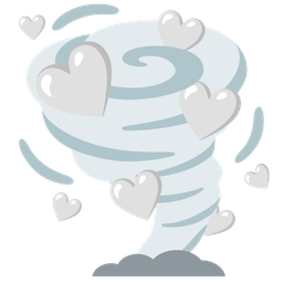 white heart and tornado