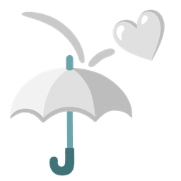 white heart and umbrella