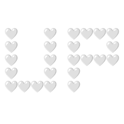 white heart and UP! button