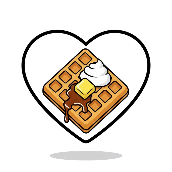 White heart and Waffle