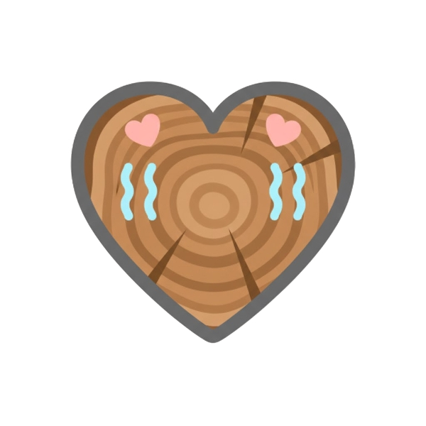 White heart and Wood