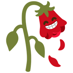 Wilted flower and Beaming face with smiling eyes