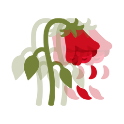 wilted flower and beating heart