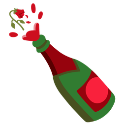 wilted flower and bottle with popping cork