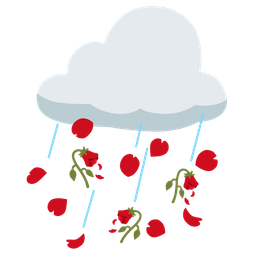 wilted flower and cloud with rain