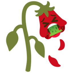 wilted flower and face vomiting