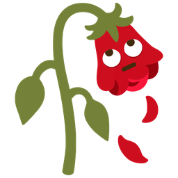 wilted flower and face with rolling eyes