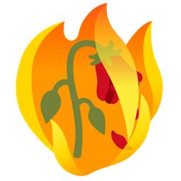 wilted flower and fire