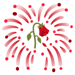 wilted flower and fireworks