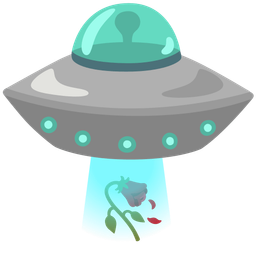 wilted flower and flying saucer