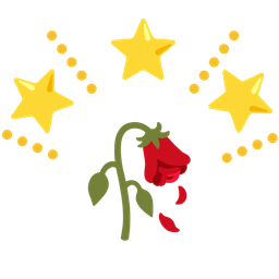 wilted flower and glowing star