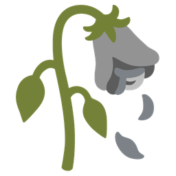 wilted flower and grey heart