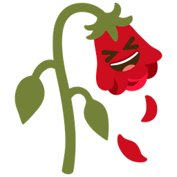 Wilted flower and Grinning squinting face