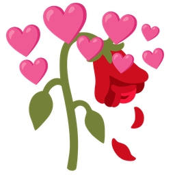 wilted flower and heart with arrow