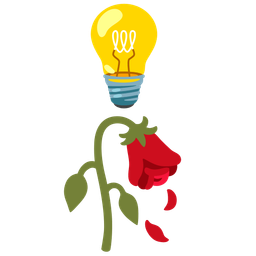 wilted flower and light bulb