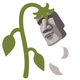 wilted flower and moai