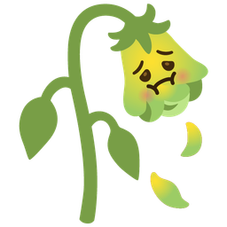 wilted flower and nauseated face