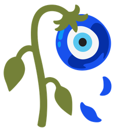 wilted flower and nazar amulet