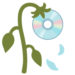 wilted flower and optical disk