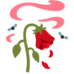 wilted flower and pile of poo