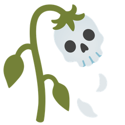 wilted flower and skull