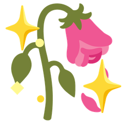 wilted flower and sparkling heart