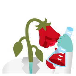 wilted flower and test tube