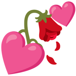 wilted flower and two hearts