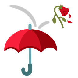 wilted flower and umbrella