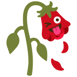 Wilted flower and Winking face with tongue